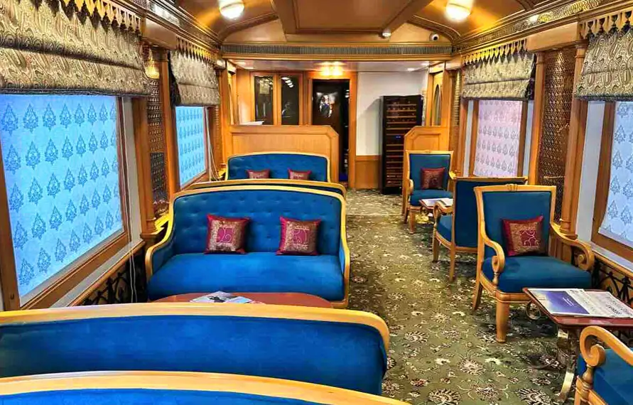 luxury train coach lounge interior