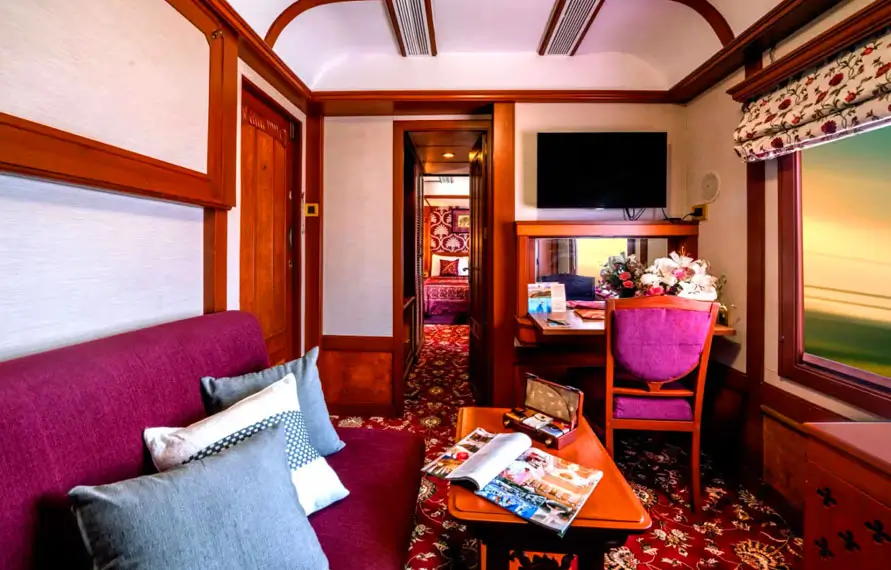 luxury train suite cabin interior