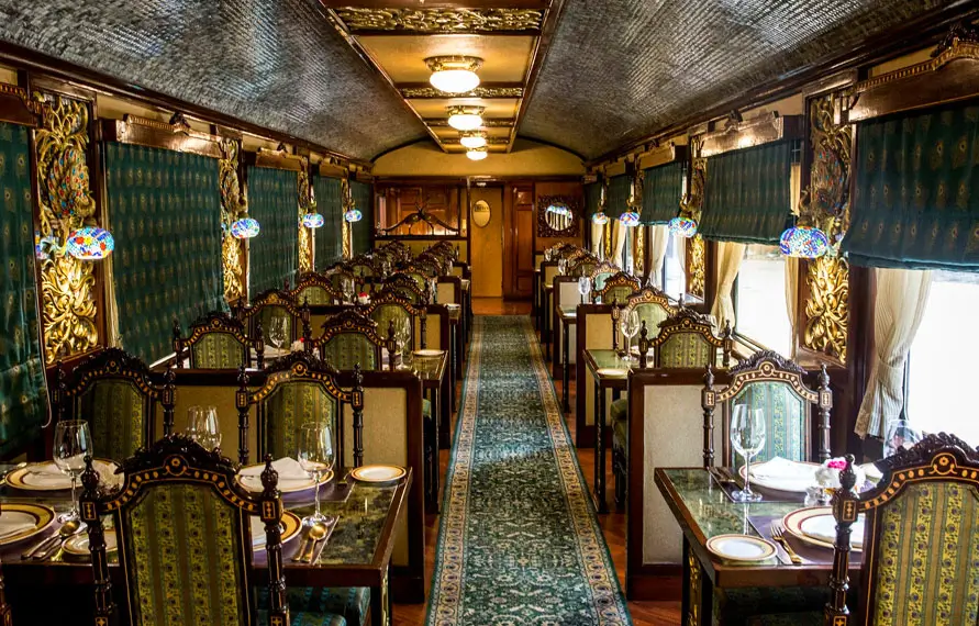maharajas express luxury train dining car