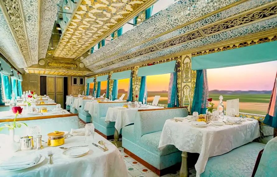 palace on wheels luxury train dining car